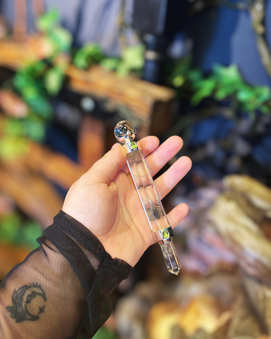 Mini Master Wand - Quartz & Peridot