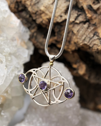 The Triple Moon Pentacle with Amethyst