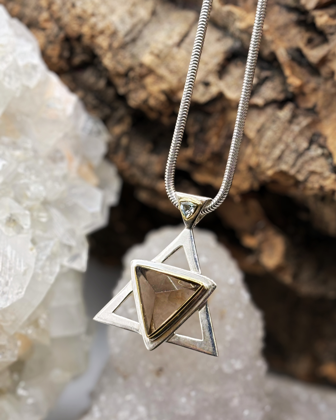 Smokey Quartz Triad Pendant