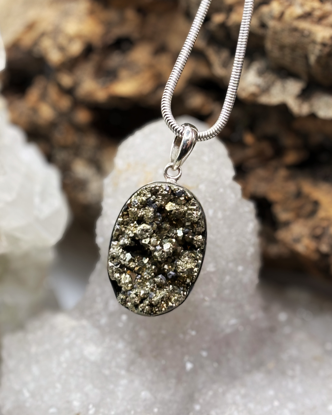 Pyrite Mirror Pendant