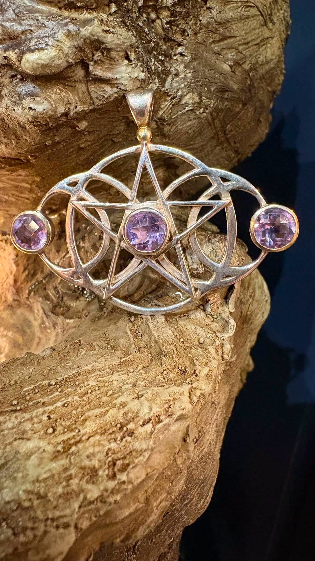 The Triple Moon Pentacle with Amethyst