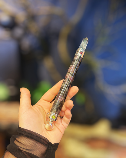 Amethyst Wand with Ruby, Citrine, Peridot &amp; Sterling Silver