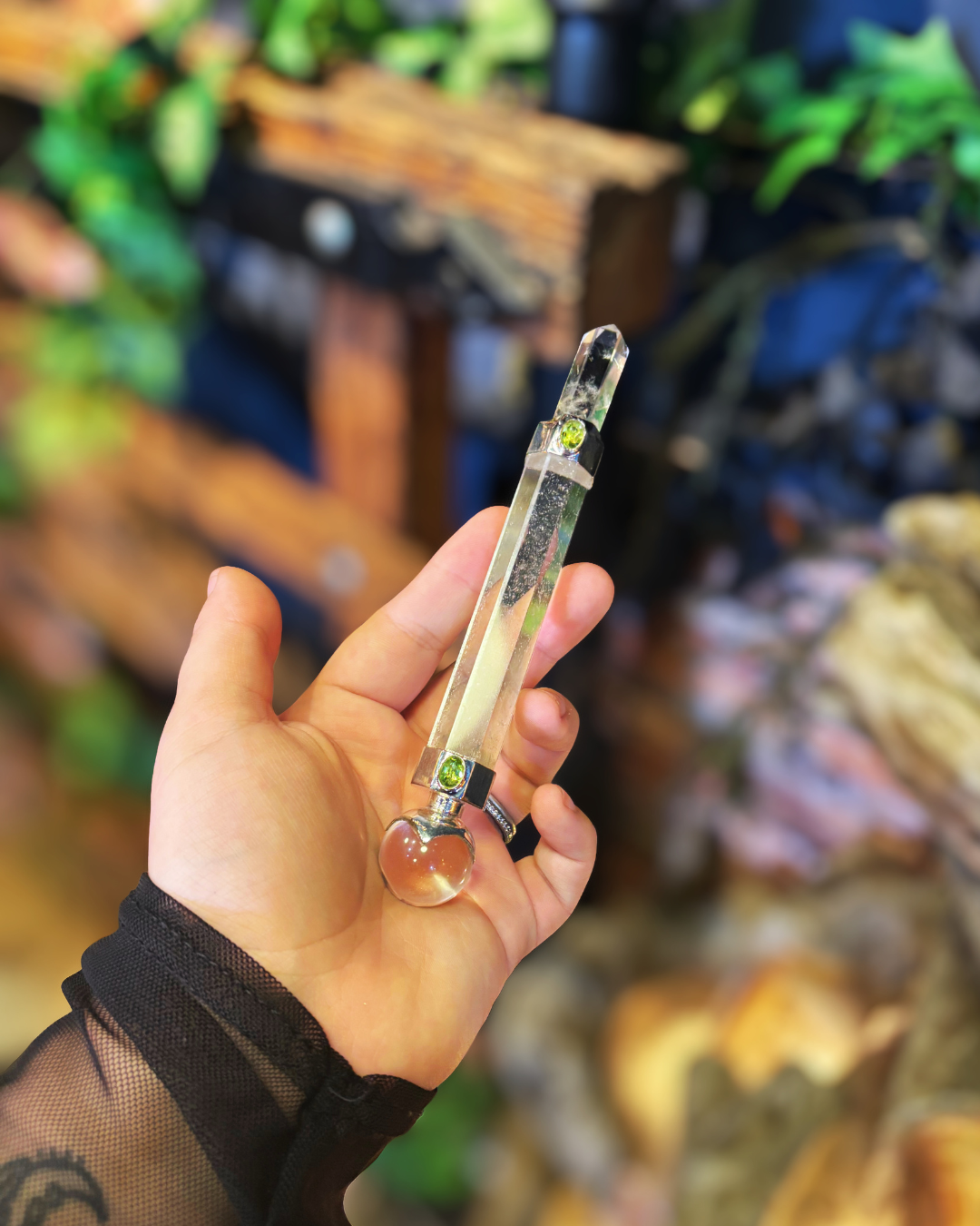 Mini Master Wand - Quartz &amp; Peridot