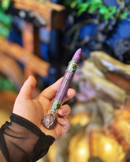Purpurite &amp; Peridot Wand