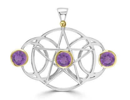 The Triple Moon Pentacle with Amethyst